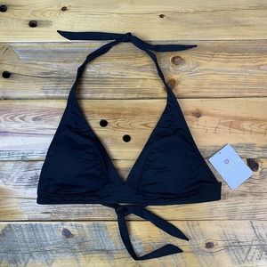 Athleta Shirrendipity Shirred Halter Bikini Top D Cup Adjust Tie